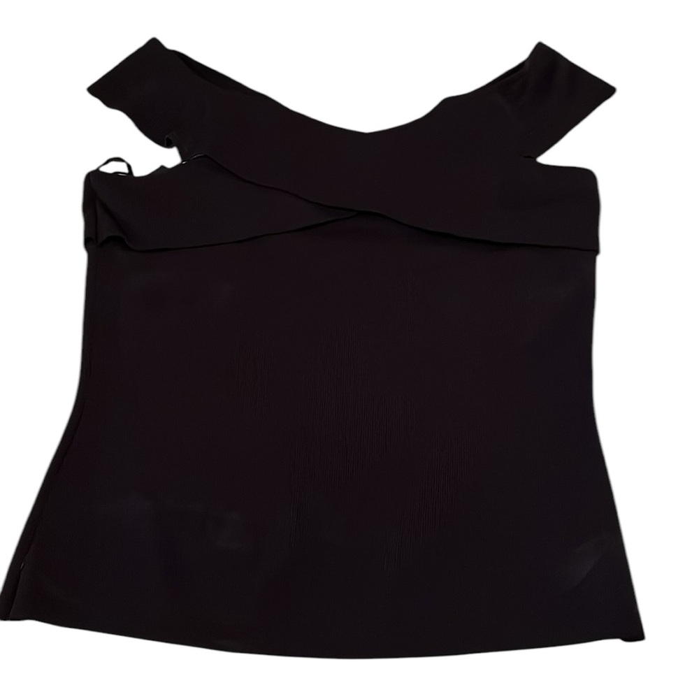 Eliza J size XL navy blue sleeveless off shoulder fine knit top